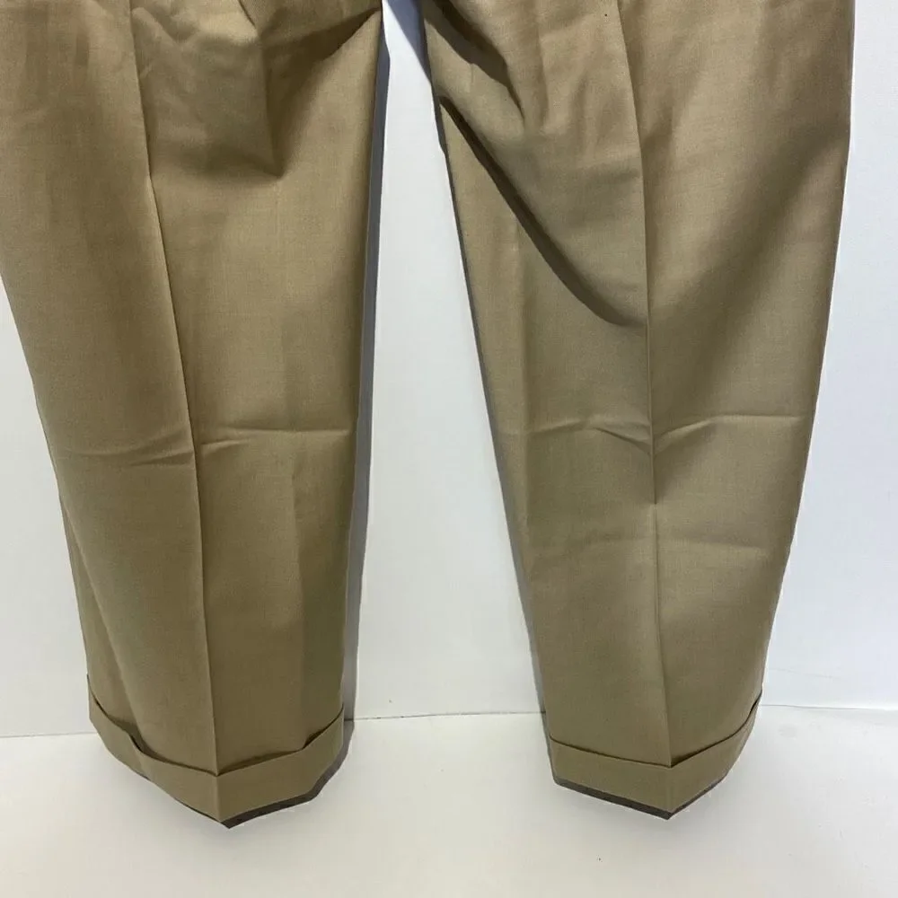 Nautica Women's Khaki Button‎ Zip Wool Chino Pants Size 36